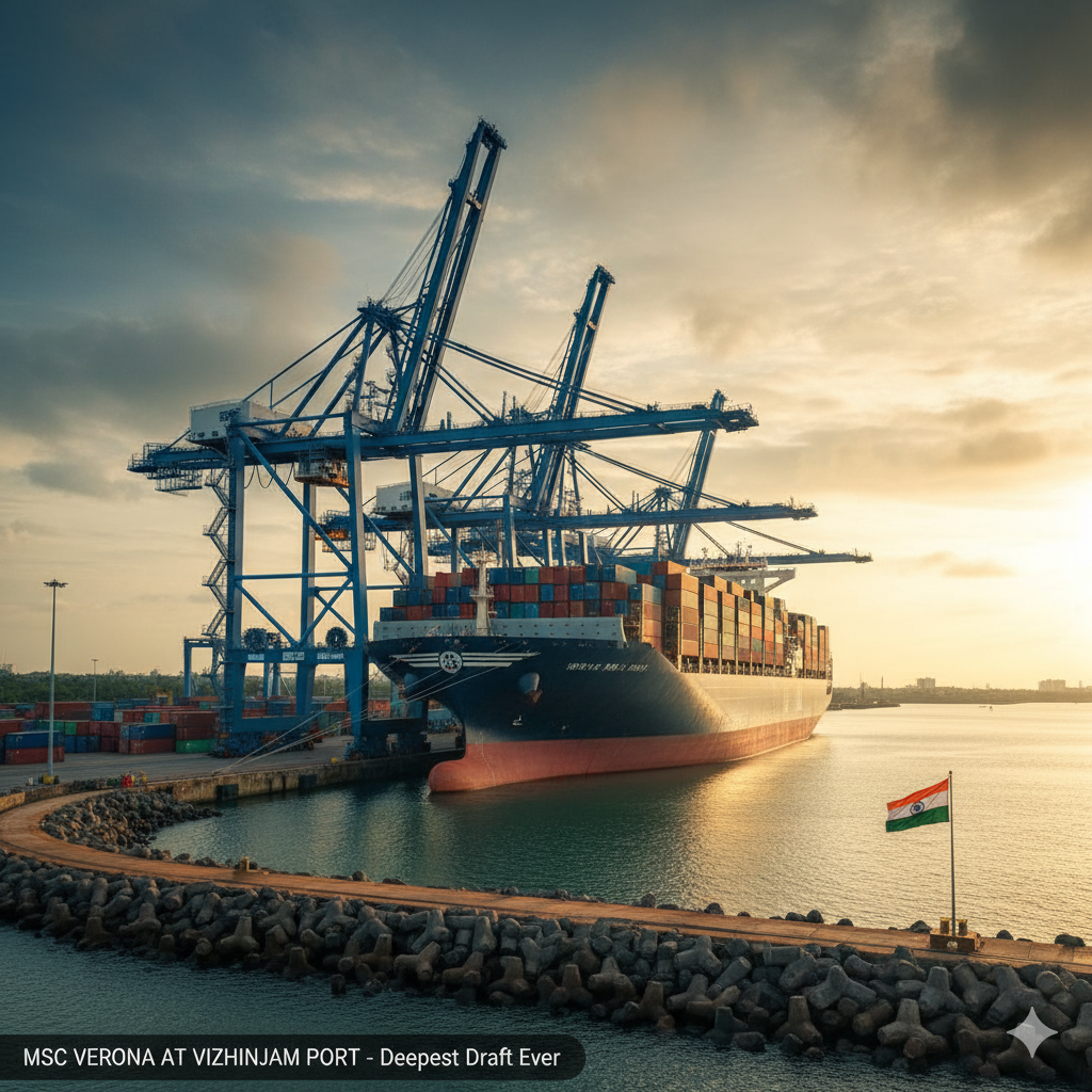 MSC Verona container ship at Vizhinjam Port