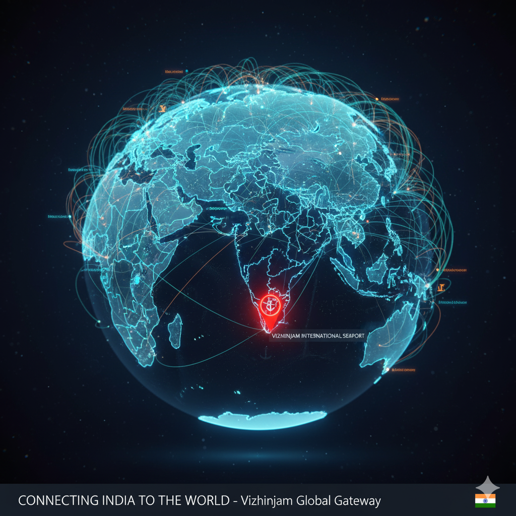 Map showing Vizhinjam Port location in India
