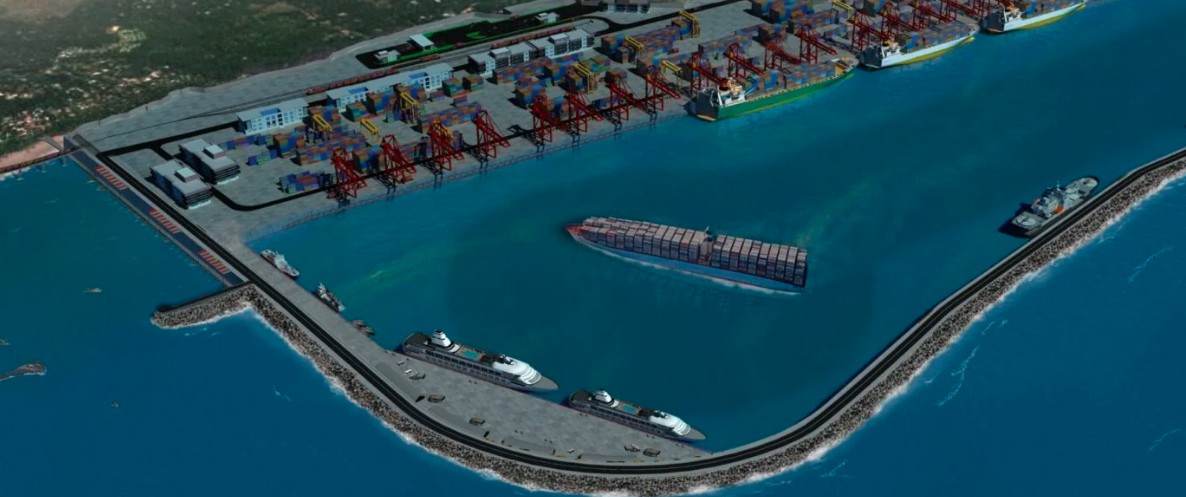 Aerial view of Vizhinjam International Seaport